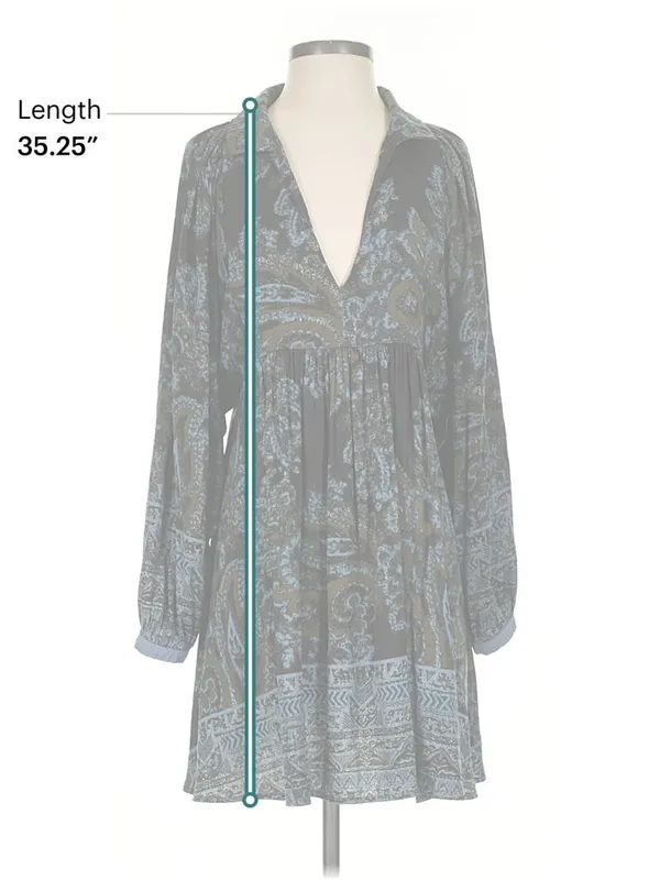 Free People Say You Love Me Paisley Silky Mini Tunic Dress S - Image 8