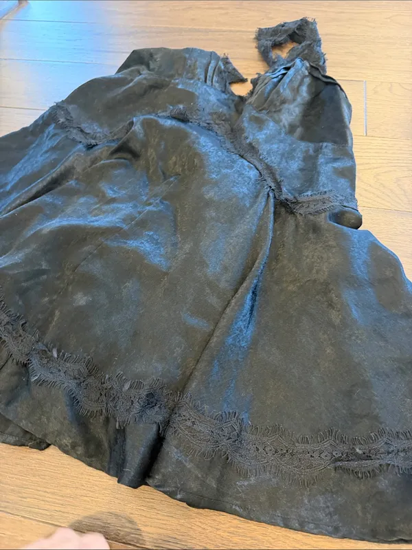 Urban Outfitters Black Tiffany Satin & Lace Mini Dress Size XL- C27-123 - Image 4