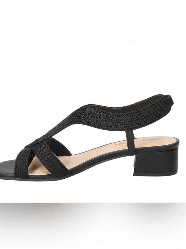 easy street Black Braided Slingback Sandal Size 8.5 - Image 6