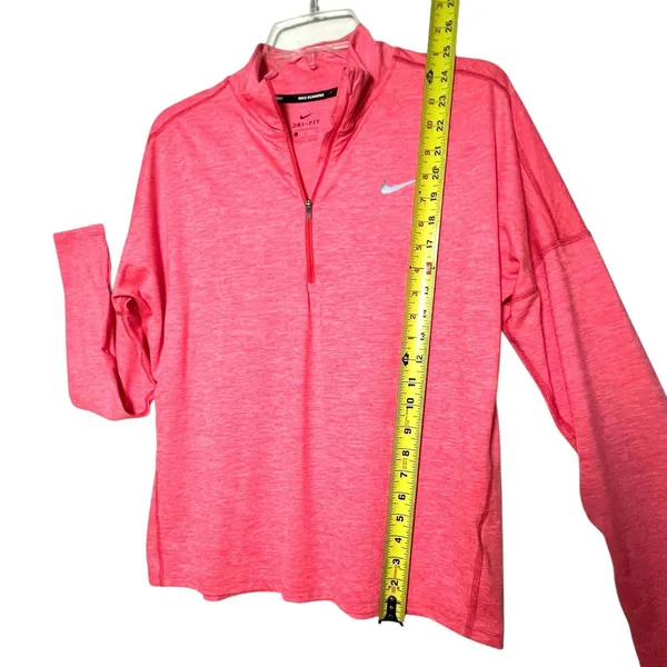 Nike Dri-FIT Pullover Shirt Womens L Pink 1/4 Zip Running Long Sleeve Athletic - Image 7