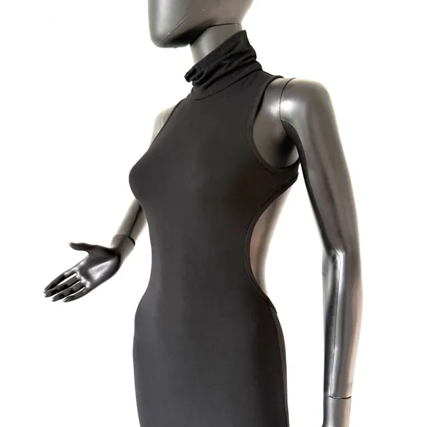 Open Back Turtleneck Maxi Dress Slim Fit Bodycon Dress Casual Dress Backless - Image 3