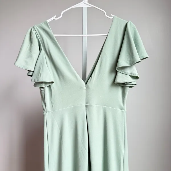Birdy‎ Grey sz M green flutter sleeve maxi dress - Image 9