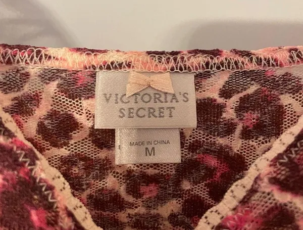Victoria’s Secret Y2K Pink Cheetah Lace Sheer Slip Lingerie - Image 4