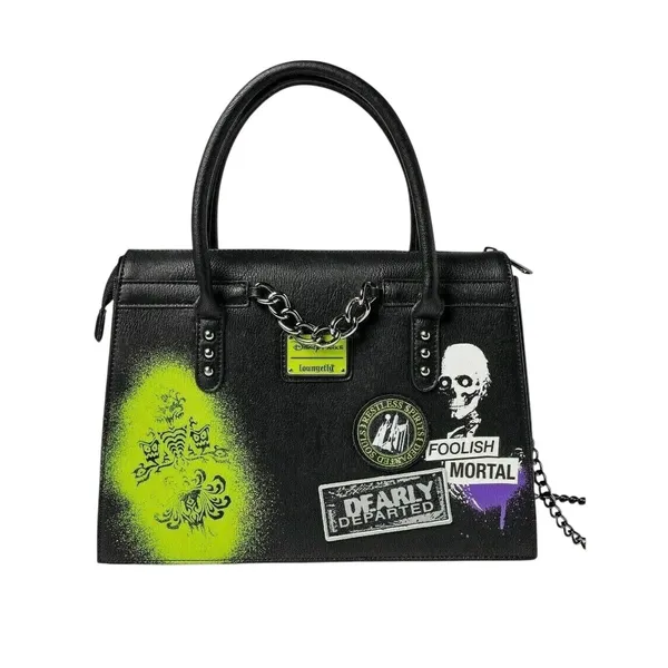 NWT Disney Parks Loungefly Haunted Mansion Chain Glow in the Dark Crossbody Bag - Image 2