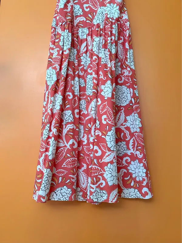 Zara Coral Multi midi drop waist dress in S - Image 5