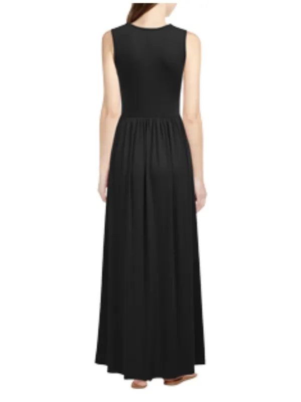 NEW WOOSEA Black Sleeveless Deep V-Neck Maxi Dress L - Image 2