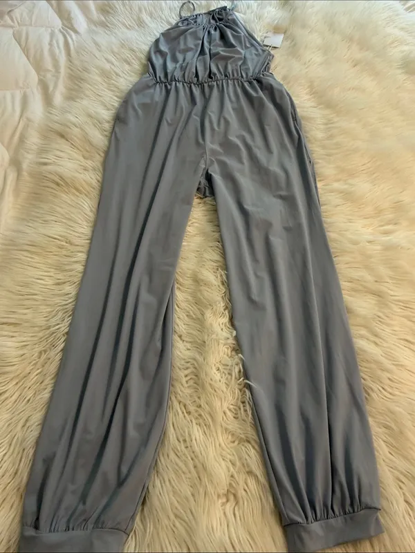 HALARA Slate Blue Lightweight Jumpsuit with Spaghetti Straps size M brand new - Image 12