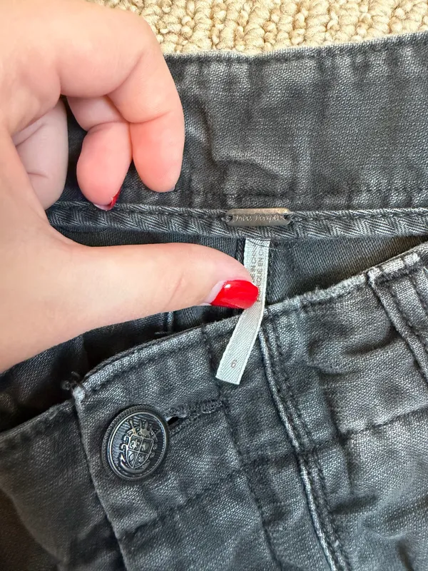 Free People Washed Black Denim Shorts - Image 4