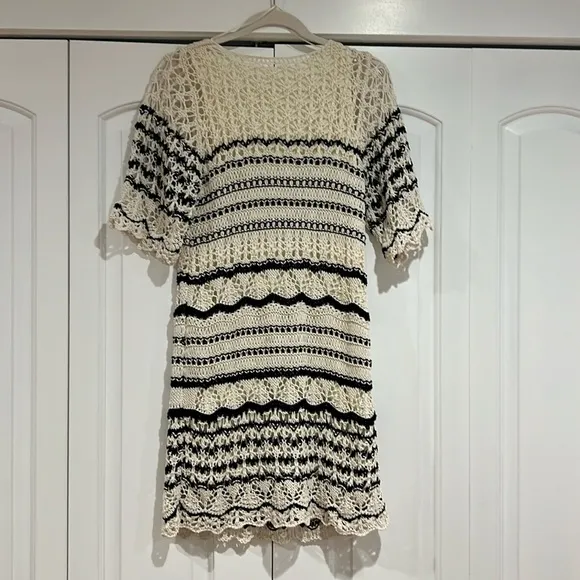 NWT Zara new with tags knit sweater dress striped‎ romantic cottage core women’s - Image 2