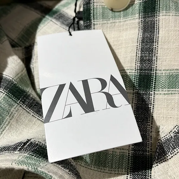 NWT Zara Plaid Overshirt Jacket Green Cream Relax Fit Bloggers Fav S - Image 6