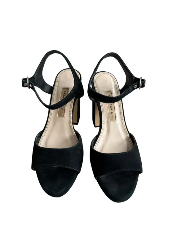 ZARA Black Ankle Strap Platform Heels Size 37 / US 6.5 - Image 8