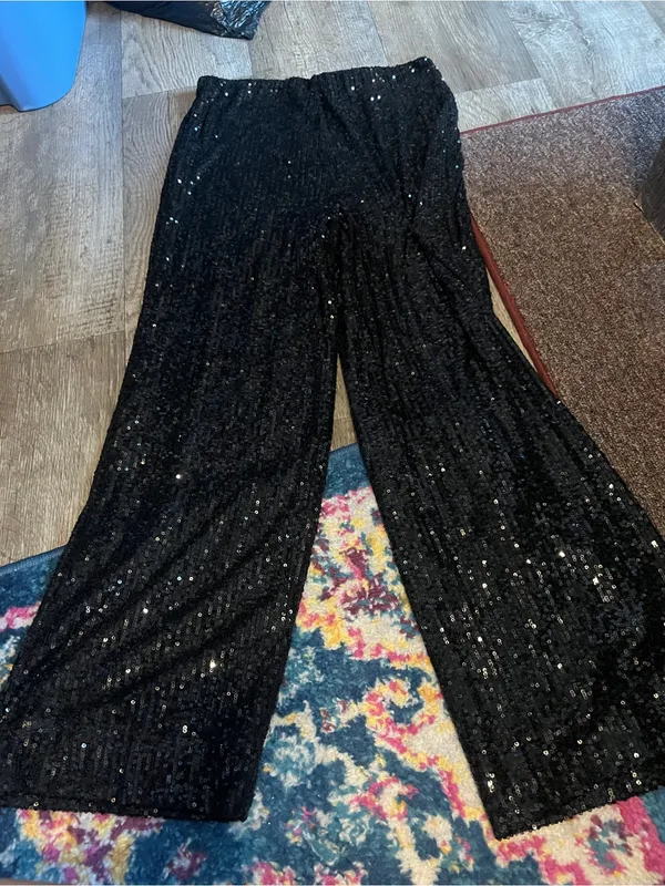 NEW Z SUPPLY skylar sequin pant in black - Image 14