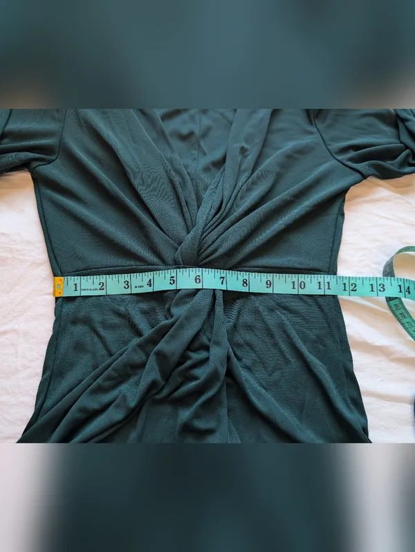 Rinascimento Formal Twist Front Long Sleeve Maxi Dress XSmall Dark Green - Image 7