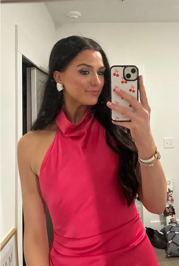 DO+BE Pink Halter Mini Dress - Image 2