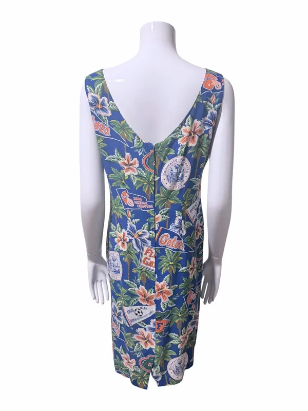 VTG Reyn Spooner Florida Gators Hawaiian Print Shift Dress Size Small - Image 4