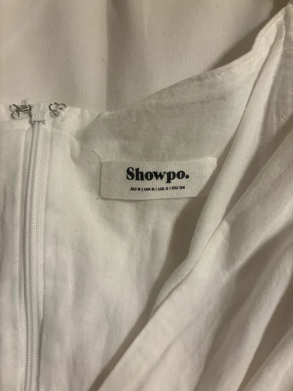 Showpo, White, Dress, Puff Sleeves, Small - Image 3