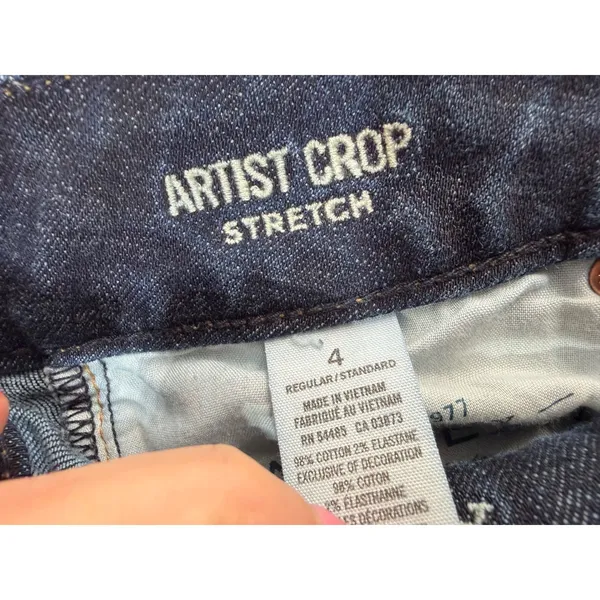 American‎ Eagle Artist Crop Jeans Womens 4 Dark Wash Stretch Denim Indie Sleaze - Image 3
