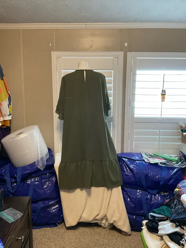 Shein Olive Green Dress Long - Image 4