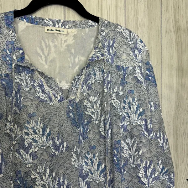 Roller Rabbit 100% Cotton Ugyen Leaves Serafina Tunic Coverup size S Small - Image 9