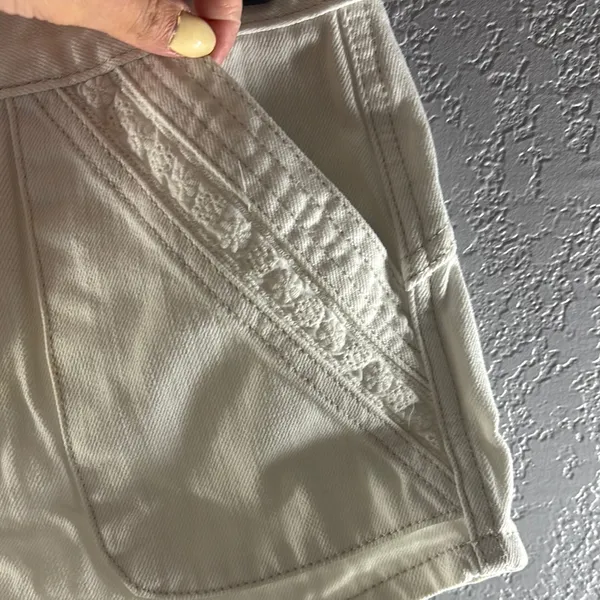 Free People Sweet Surrender White Jean Shorts - Image 5