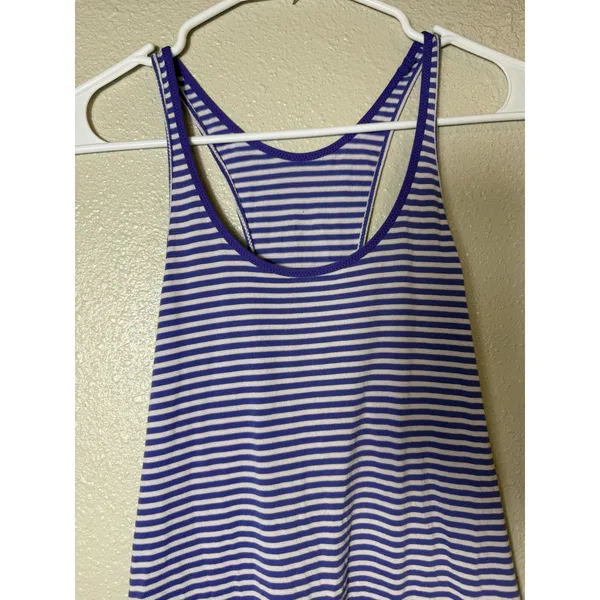 lululemon What The Sport Singlet Striped‎ Tank Top Purple Blue Size S - Image 6