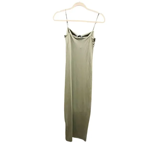Zara Women's Strappy Maxi Dress Sage Green Sleeveless Standard Size S - Image 4