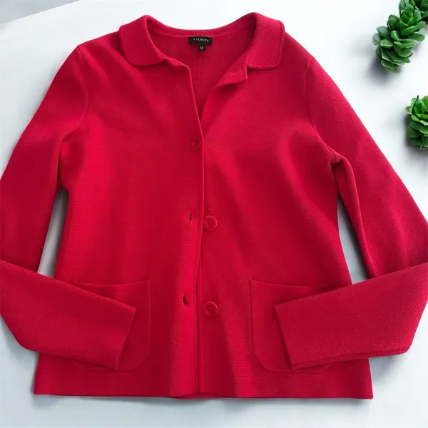 Talbots Hot Pink Knit Blazer - Image 9