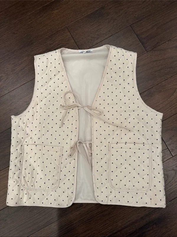 PrettyGarden Polka Dot Quilted Vest Size Large - C10-040 - Image 2