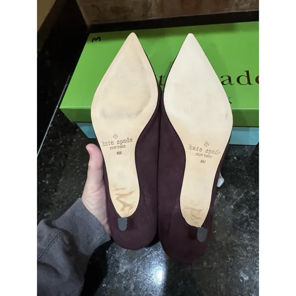 Kate Spade New York Deep Russet Dale suede pumps featuring a pointed toe Size 8 - Image 6
