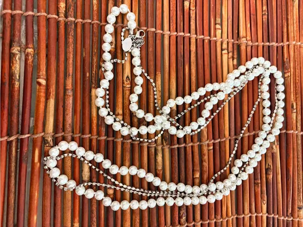 White House Black Market Multi-Strand White Pearl and Silver Chain Necklace 50” - Image 4