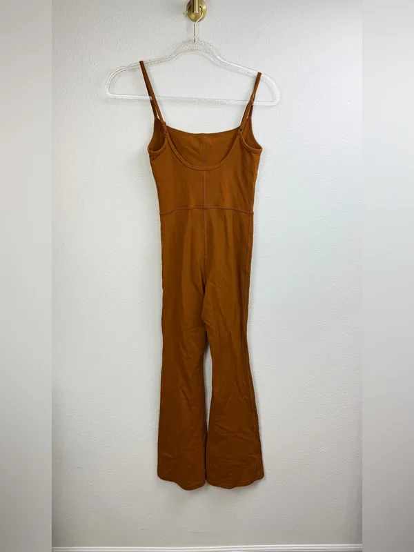 Aritzia Wilfred Scoop Neck Free Divinity Spaghetti Strap Flare Jumpsuit Size XS - Image 3