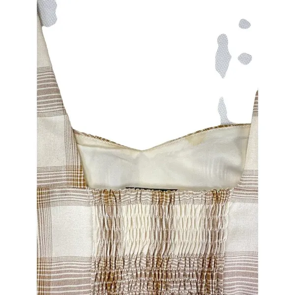 Cara Santana - Gingham Wide Pants and Top Set in Brown and Cream - Image 4