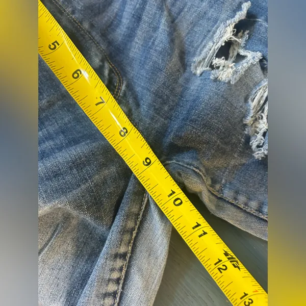 American Eagle Outfitters Light Blue Distressed Skinny Jeans | Size 4 Short - Image 8