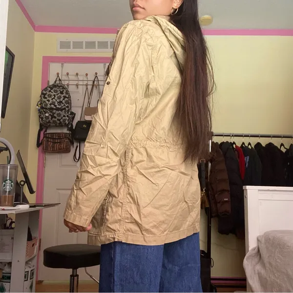 Michael Kors Khaki Hooded Jacket trench coat - Image 5