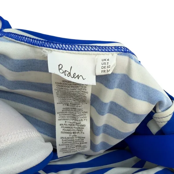 Boden Talamanca Striped Tankini Top Blue White‎ Twist Front UK 6 US 2 - Image 7