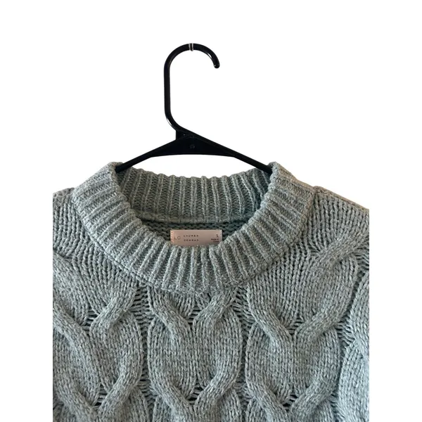 Lauren Conrad Green Long Sleeve Cable Knit Sweater Women Sz S - Image 3