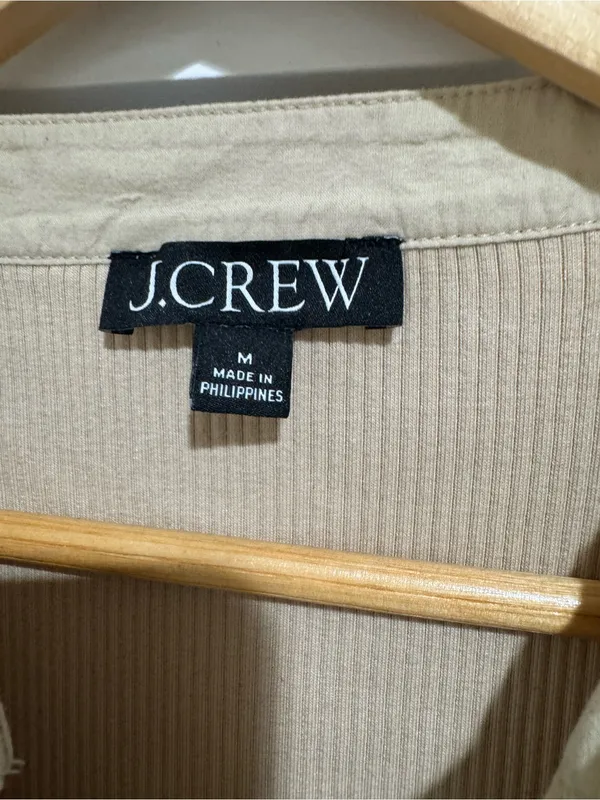 J. Crew Ribbed Puff Sleeve Henley Top - Image 3