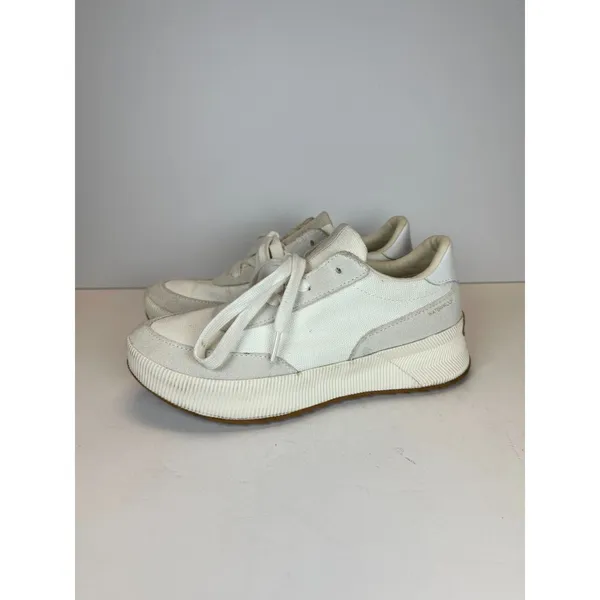 Sorel Out N About III Low Waterproof Sneakers Women 8.5 Sea Salt Canvas Suede - Image 2