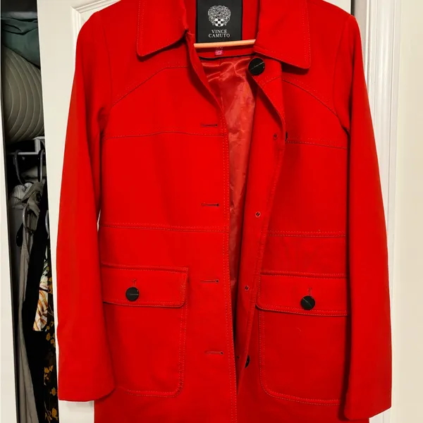 Vince Camuto Size XS red long peacoat jacket - Image 4