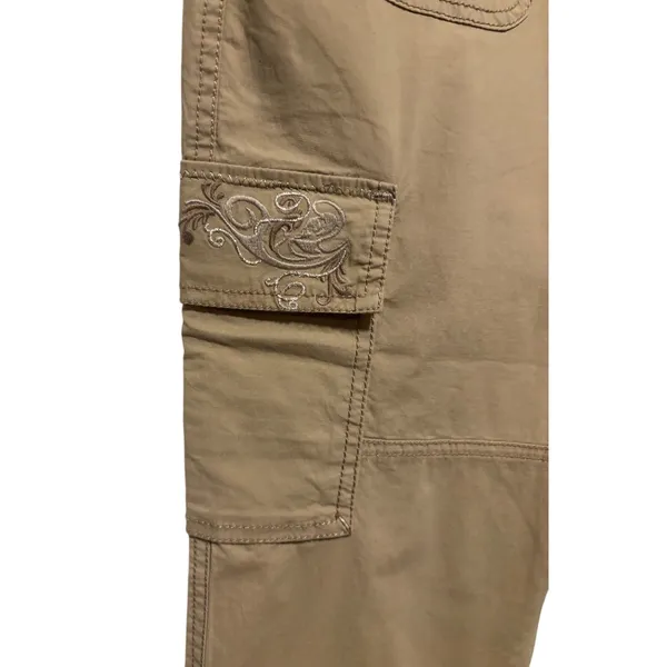 Cache Crop Cargo Pant Rhinestone Stud Adjustable Length Embellished NWT $98 Sz 8 - Image 7