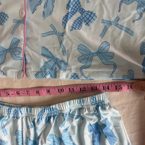 Women's Two Piece Short Sleeve and Shorts Pajamas Blue Size M #260255 - Image 5