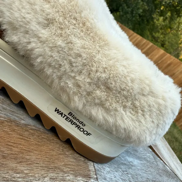 Blondo Suri Comfy Cognac Suede Fur-Lined Waterproof Slip-On Platform Clogs - Image 5
