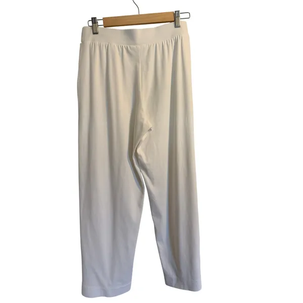 Haven Well Within White Knit Lounge Pants Small Wide Leg Travel Cotton - Image 2