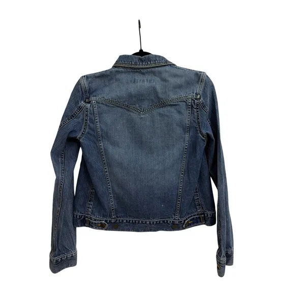 VTG Abercrombie & Fitch Vintage Basic Denim Blue Jean Trucker Jacket Small - Image 2