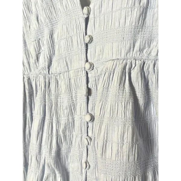 Chelsea & Violet Blue Button Front Midi Dress Puff Sleeve Cottagecore Boho 2 - Image 7