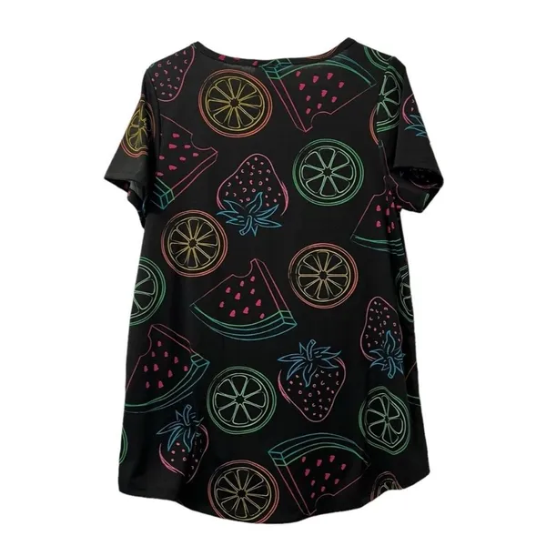 Lularoe Fruit Size‎ Large Classic T Shirt Neon Print Preppy Beach Travel Women - Image 2