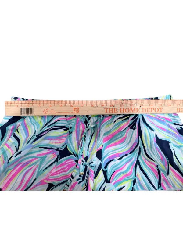 Lilly Pulitzer Shorts Katia High Tide Dancing Lady Flowy Lounge Lg - Image 4
