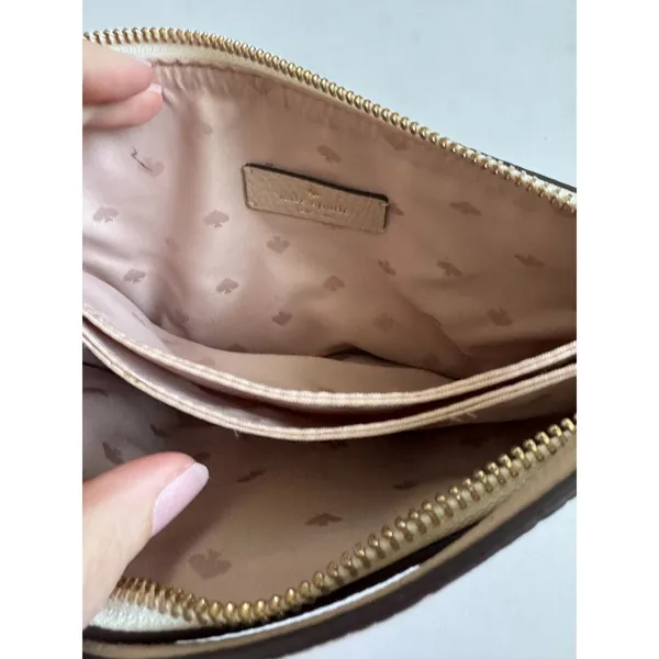 Kate Spade Soft Leather Shoulder Crossbody Purse Handbag Cream Pink 10"x7"x4" - Image 8
