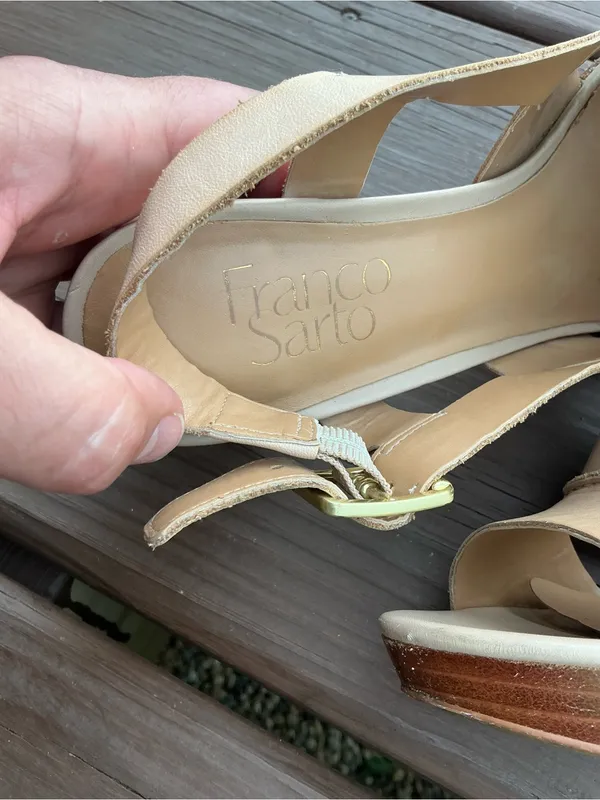 Franco Sarto Neutral Beige Open-Toe Slingback Heels🌷🌷 - Image 7
