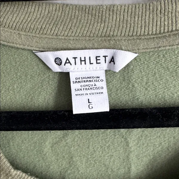 Athleta Olive Crew Neck Sweatshirt Size L - Image 4